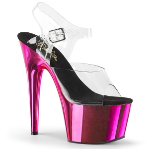 Pink krom plateau 18 cm Pleaser ADORE-708 h�jh�lede sandaletter til poledance