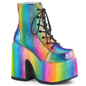 Rainbow 13 cm DEMONIA CAMEL-203 goth ankle boots