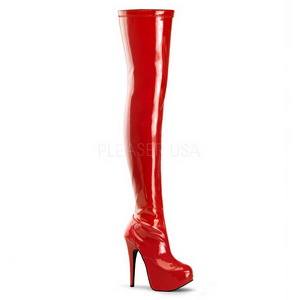 Red Patent 15 cm Burlesque TEEZE-3000 Platform Thigh High Boots