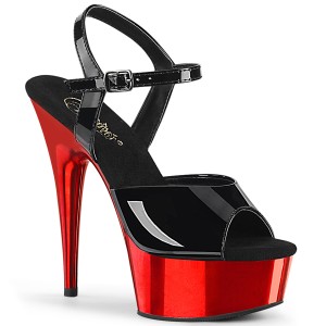 Red chrome platform 15 cm DELIGHT-609 pleaser high heels shoes