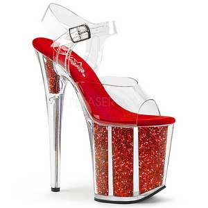 R�d 20 cm FLAMINGO-808G H�je H�le Glitter Plateau