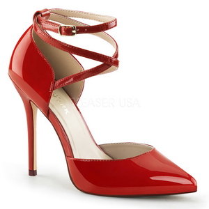 R�d Lak 13 cm AMUSE-25 H�je Pumps Damesko til M�nd