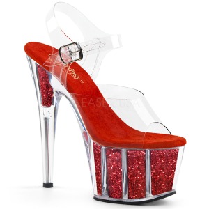 R�d glimmer 18 cm Pleaser ADORE-708G poledance sko
