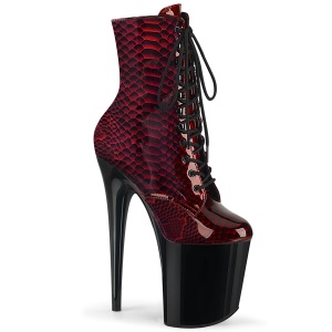 R�d slange m�nster 20 cm FLAMINGO-1020SP h�jh�lede ankelst�vler - pole dance st�vletter