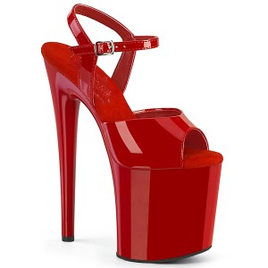 R�de sandaler 20 cm NAUGHTY-809 h�jh�lede sandaler plateau