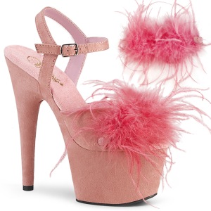 Rose 18 cm ADORE-709F exotic pole dance high heel sandals with feathers