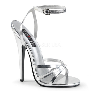 Slv 15 cm Devious DOMINA-108 hjhlede sandaler til kvinder