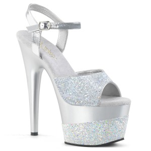 S�lv 18 cm ADORE-709-2G glitter plateau sandaler sko