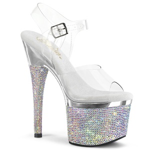 S�lv 18 cm ESTEEM-708DM-2 plateau h�je h�le med strass sten