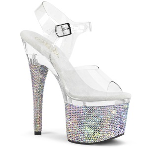 S�lv 18 cm ESTEEM-708DM plateau h�je h�le med strass sten