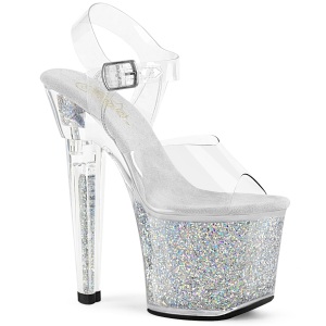 S�lv 18 cm LOVESICK-708SG glitter plateau sandaler sko