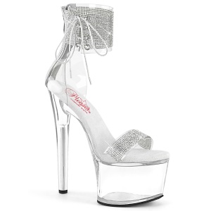 S�lv 18 cm PASSION-727RS gennemsigtige plateau h�je h�le med ankelremme