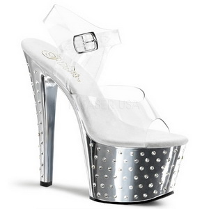 S�lv 18 cm Pleaser STARDUST-708 H�je H�le Krom Plateau