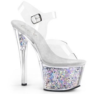 S�lv 18 cm SKY-308GF glitter plateau sandaler sko