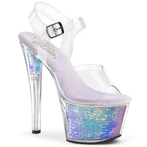Slv 18 cm SKY-308MC Hologram plateau high heels sko