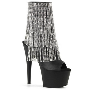 Sort 18 cm ADORE-1024RSF ankelst�vler til damer med frynser