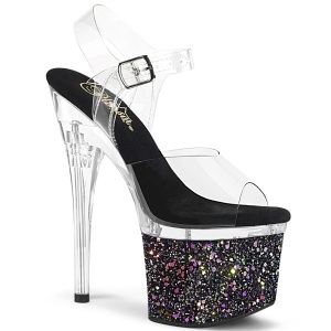 Sort 18 cm ESTEEM-708LG glitter h�jh�lede plateausko
