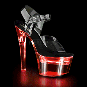 Sort 18 cm FLASHDANCE-708 stripper sandaler poledance sko LED p�re