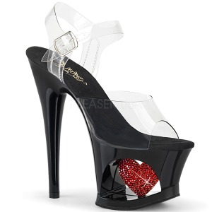 Sort 18 cm Pleaser MOON-708HRS H�je H�le Plateau