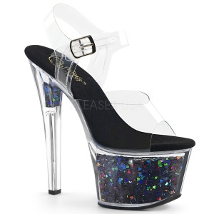 Sort 18 cm SKY-308GF glitter plateau sandaler sko