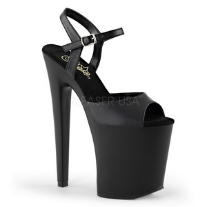 Sort Kunstl�der 20 cm Pleaser XTREME-809 H�je H�le Plateau