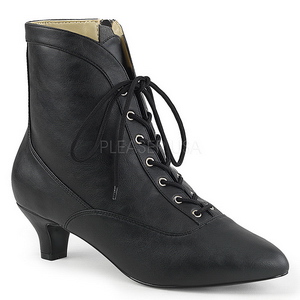 Sort Kunstl�der 5 cm FAB-1005 store st�rrelser ankelst�vler dame
