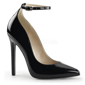 Sort Lak 13 cm SEXY-23 klassisk pumps sko til damer