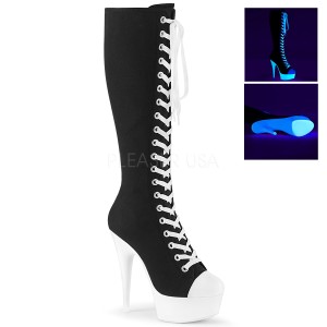 Sort Neon 15 cm DELIGHT-2000SK canvas st�vler med h�je h�le