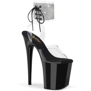 Sorte 20 cm FLAMINGO-2RS pleaser h�je h�le med strass ankelmanchet