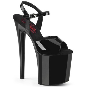 Sorte sandaler 20 cm NAUGHTY-809 h�jh�lede sandaler plateau