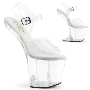 Transparent 20 cm CRAZE-808 pleaser h�je h�le pony plateau