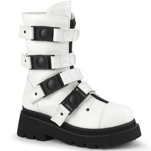 Vegan 6,5 cm RENEGADE-55 demoniacult alternativ plateau boots hvid
