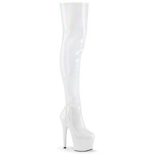 White 18 cm ADORE-3000HWR Hologram exotic pole dance overknee boots