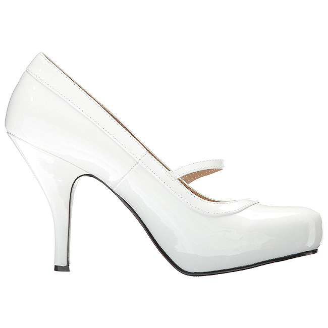 Hvid Laklæder 11,5 cm PINUP-01 store sko