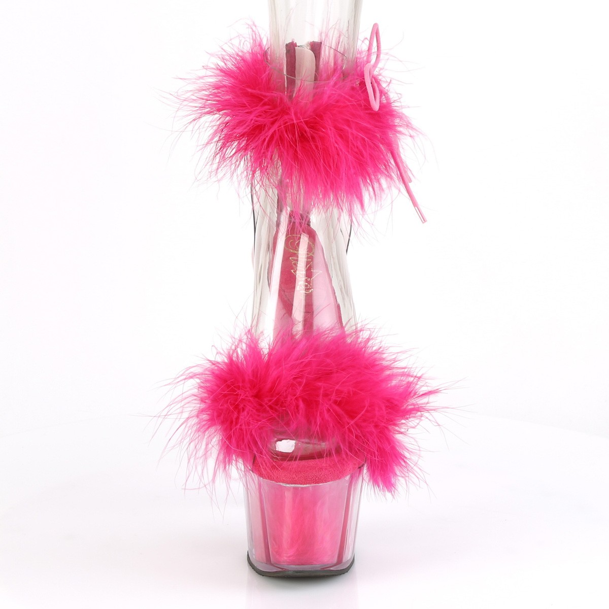 pastel ufravigelige Fremragende Pink 18 cm ADORE-724F pole dance højhælede sandaler med fjer