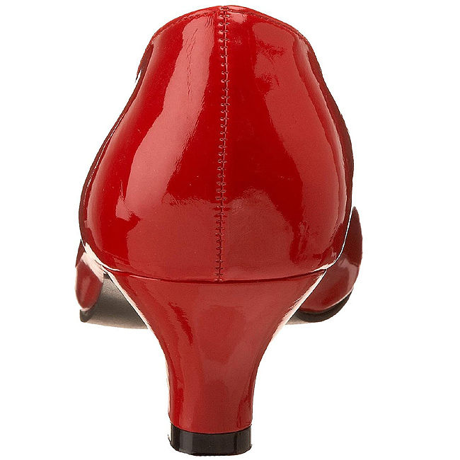 Rød 5 cm FAB-420W dame pumps med lave hæl