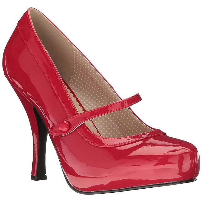 Rød Laklæder cm PINUP-01 store størrelser pumps sko