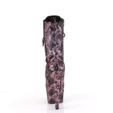 1040SPF - 18 cm pleaser hjhlede boots slange mnster rosa
