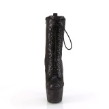 1040SPF - 18 cm pleaser hjhlede boots slange mnster sorte