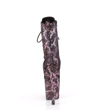 1040SPF - 20 cm pleaser hjhlede boots slange mnster rosa