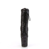 1040SPF - 20 cm pleaser hjhlede boots slange mnster sorte