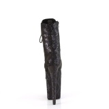 1040SPF - 20 cm pleaser hjhlede boots slange mnster sorte