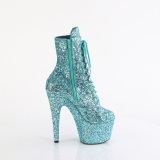 ADORE-1020GWR 18 cm pleaser high heels ankle boots glitter turquoise