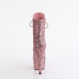 ADORE-1020GWR 18 cm pleaser højhælede boots glitter rosa guld