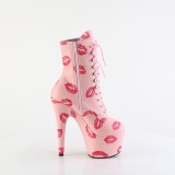 ADORE-1020KISSES 18 cm pleaser high heels ankle boots rose