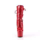 ADORE-1043 - 18 cm platform høje hæle boots laklæder røde