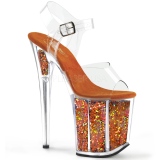 Appelsin 20 cm FLAMINGO-808GF glitter plateau high heels sko