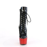 BEJ-1020-7 - 18 cm pleaser hjhlede boots strass sort rd