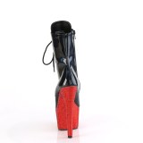 BEJ-1020-7 - 18 cm pleaser hjhlede boots strass sort rd