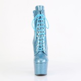 Baby Blue glitter 18 cm womens high heels ankle boots platform